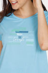 Zivame Lounge Viscose Blend T-Shirt - Crystal Seas — thumbnail 5